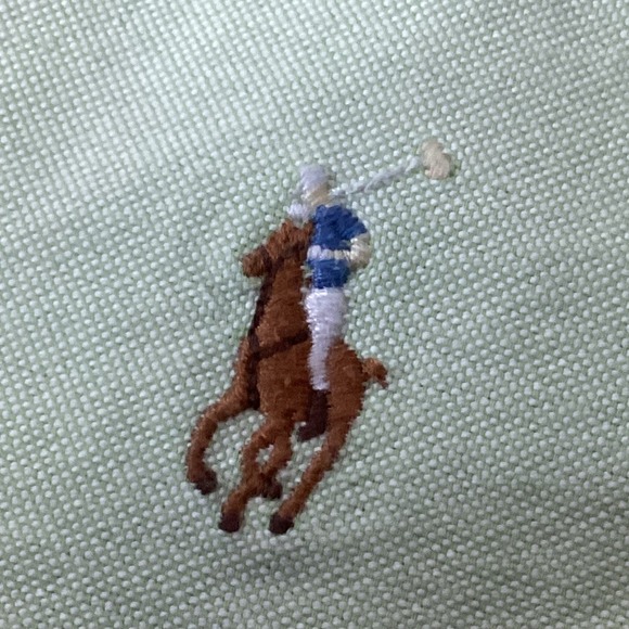 Ralph Lauren Men's Green Button‎ Down Shirt Long Sleeve Polo Pony Logo Size XL - Picture 10 of 12